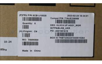 Lenovo 5CB1J10035 COVER Upper Case ASM_UKR C 21DM BLKB N