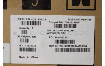 Lenovo 5CB1J10038 COVER Upper Case ASM_GRE C21DM AB BLKB N