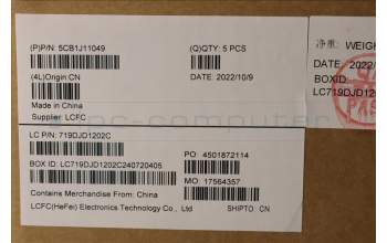 Lenovo 5CB1J11049 COVER Upper Case ASM_FRA L82QF FPSB