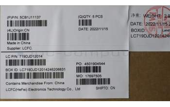 Lenovo 5CB1J11137 COVER Upper Case ASM_TUR L82QF NFPSG