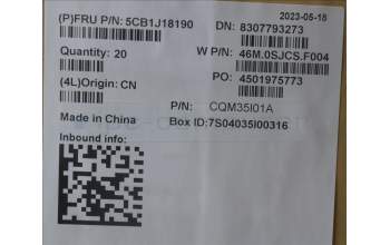 Lenovo 5CB1J18190 FRU A COVER ASM IR WL+WW Talos2.0