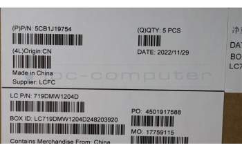 Lenovo 5CB1J19754 COVER Upper Case ASM_UKR L82V7 NFPGY
