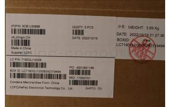 Lenovo 5CB1J30896 COVER Upper Case ASM_POR L82UH FP BL