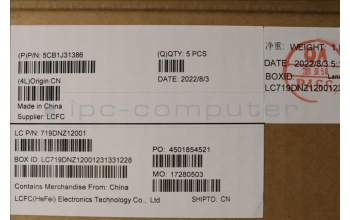 Lenovo 5CB1J31386 COVER Upper Case ASM_EURO ENG L82U9 SG