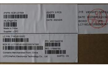 Lenovo 5CB1J31504 COVER Upper Case ASM_NORDIC L82UG OG_WH