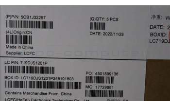 Lenovo 5CB1J32257 COVER Upper Case ASM_EURO ENGL82UGSG_RGB