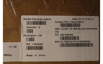 Lenovo 5CB1J38474 COVER Upper Case ASM_ITA C 82SC BLA