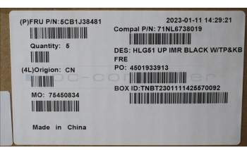 Lenovo 5CB1J38481 COVER Upper Case ASM_FRA C 82SC BLA