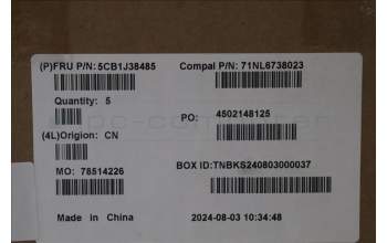 Lenovo 5CB1J38485 COVER Upper Case ASM_BEL C 82SC BLA