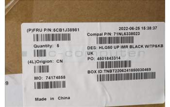 Lenovo 5CB1J38981 COVER Upper Case ASM_UKE C 82SB BLA