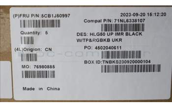 Lenovo 5CB1J50997 C-Cover with keyboard,Ukraine,RGB Backlight