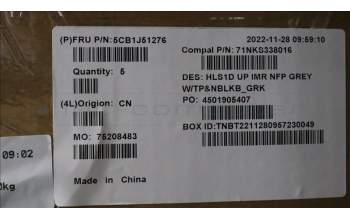 Lenovo 5CB1J51276 COVER UpperCaseASM_GRE C82VG NFP CG