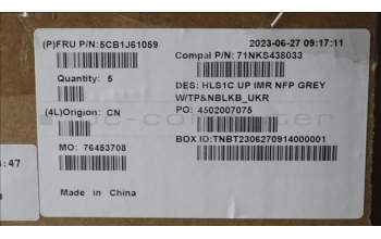 Lenovo 5CB1J61059 COVER UpperCaseASM_UKR C82VF NFP CG