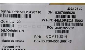 Lenovo 5CB1K20710 LCD Cover W 82XX SB