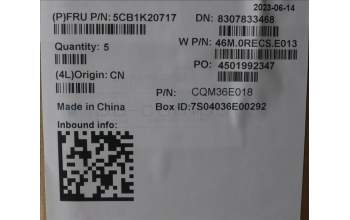 Lenovo 5CB1K20717 COVER Upper Case ASM_ITA W82XX AB BL