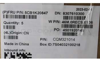 Lenovo 5CB1K20847 COVER Upper Case ASM_ENG W82XX SB BL