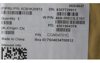 Lenovo 5CB1K20872 COVER Upper Case ASM_SWS W82XX SB BL