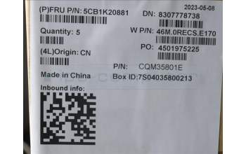 Lenovo 5CB1K20881 COVER Upper Case ASM_ITA W82XX SB