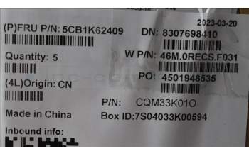 Lenovo 5CB1K62409 COVER Upper Case ASM_SLV W 82XY AG