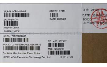 Lenovo 5CB1K62468 COVER Upper Case ASM_GER L83B1 OAT