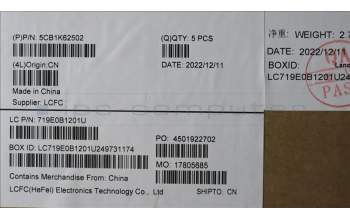 Lenovo 5CB1K62502 COVER Upper Case ASM_SWS L83B1 STGY