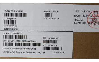 Lenovo 5CB1K62515 COVER Upper Case ASM_EURO ENG L83B1 STGY