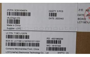 Lenovo 5CB1K94974 C-Cover with keyboard, UK English, Arctic Grey, Non-Backlight, UK