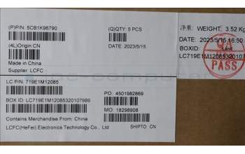 Lenovo 5CB1K96790 COVER Upper Case ASM_FRA L82XM AG BL