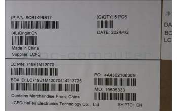 Lenovo 5CB1K96817 C-Cover with keyboard,Italian,Arctic Grey,Non_Backlight