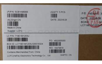 Lenovo 5CB1K96906 COVER Upper Case ASM_FRA/ARAL82XMAGFPNBL