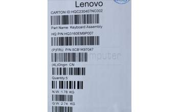 Lenovo 5CB1K97047 COVER Upper Case ASM_GER H83ALARGY