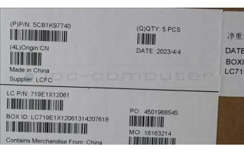 Lenovo 5CB1K97740 COVER Upper Case ASM_GER L82XL FP AG BL