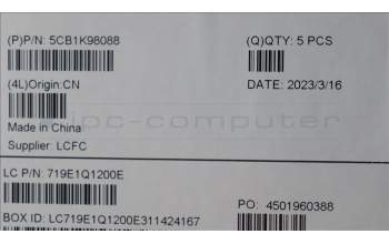 Lenovo 5CB1K98088 COVER Upper Case ASM_HBW L82YT NFP BK