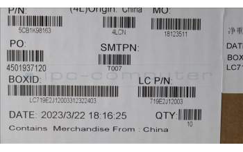 Lenovo 5CB1K98163 COVER Cover L 83AS Hinge Cap AG