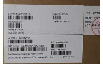 Lenovo 5CB1K98170 COVER Upper Case ASM_CZE/SLK L83AS A/G