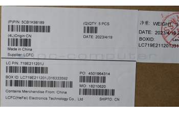 Lenovo 5CB1K98189 COVER Upper Case ASM_SLV L83AS A/G