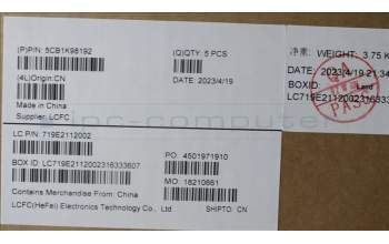 Lenovo 5CB1K98192 COVER Upper Case ASM_TC L83AS A/G