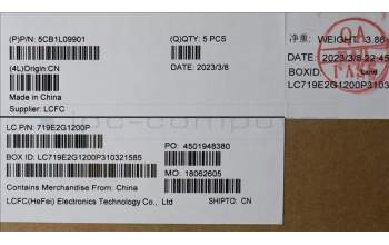 Lenovo 5CB1L09901 COVER Upper Case ASM_ENG L82WQ RGB WTWOL