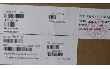 Lenovo 5CB1L09907 COVER Upper Case ASM_GRE L82WQ RGB WTWOL