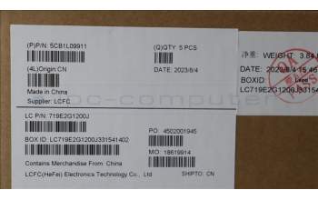 Lenovo 5CB1L09911 COVER Upper Case ASM_ILD L82WQ RGB WTWOL