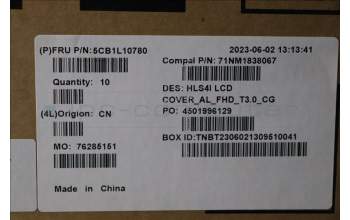 Lenovo 5CB1L10780 COVER LCD Cover W/Ant C82XD T30FHD AL CG