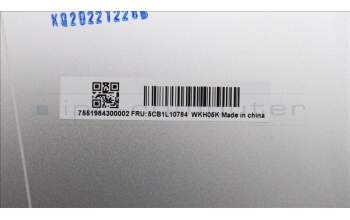 Lenovo 5CB1L10784 LCD Cover, W/Antenna, 82XD, T30, IR, AL, Cloud Grey