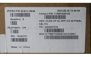 Lenovo 5CB1L10846 C-Cover with keyboard,Italian,Cloud Grey,Backlight,Non_Fingerprint