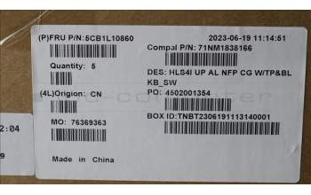 Lenovo 5CB1L10860 COVER UpperCase_SWS C82XD NFP CG BL AL