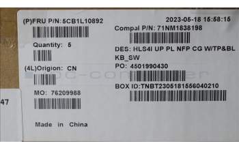 Lenovo 5CB1L10892 COVER UpperCase_SWS C82XD NFP CG BL PL