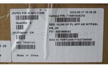 Lenovo 5CB1L11200 COVER UpperCase_UKE C82XD NFP AB BL PL