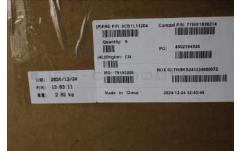 Lenovo 5CB1L11204 COVER UpperCase_POR C82XD NFP AB BL PL