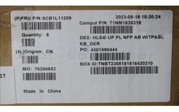 Lenovo 5CB1L11209 COVER UpperCase_GER C82XD NFP AB BL PL