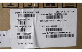 Lenovo 5CB1L11322 COVER Hinge cap C 82XF AL CG