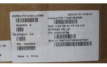 Lenovo 5CB1L11369 COVER UpperCase_UKE C82XF FP CG BL AL